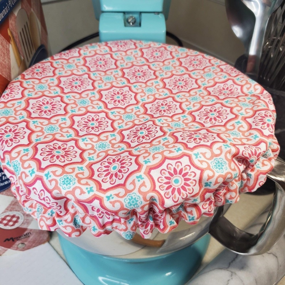 Pink Teal Mandala / Flamingo Reversible KitchenAid Mixer Mixing Bowl Cover Decor